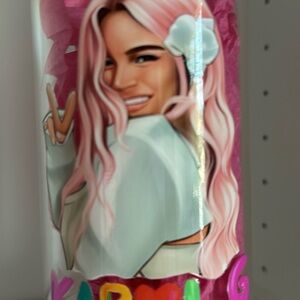 Pink Party Cup with Graphic Design Handmade